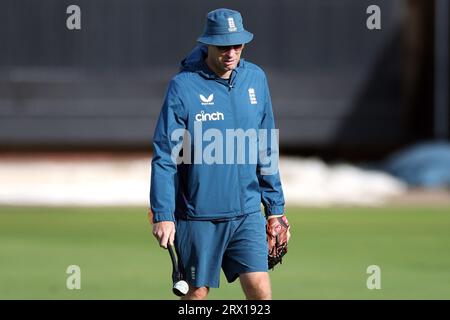 Former England captain Freddie Flintoff during a nets session at Trent Bridge, Nottingham. Picture date: Friday September 22, 2023. Stock Photo