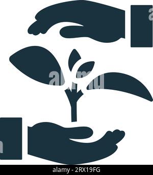 Environmental protection icon. Monochrome simple sign from social causes and activism collection. Environmental protection icon for logo, templates Stock Vector