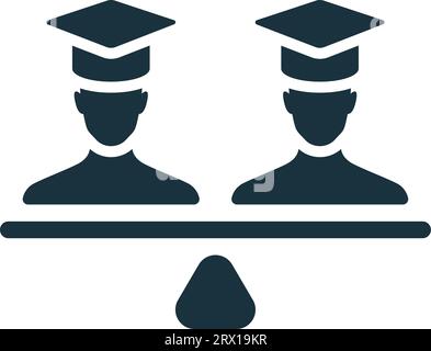 Education equality icon. Monochrome simple sign from social causes and activism collection. Education equality icon for logo, templates, web design Stock Vector