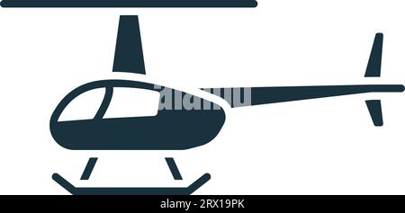 Helicopter icon. Monochrome simple sign from transportation collection. Helicopter icon for logo, templates, web design and infographics. Stock Vector