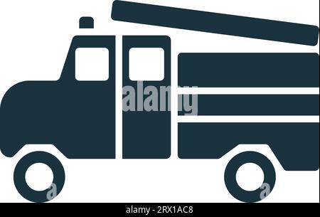 Fire truck icon. Monochrome simple sign from transportation collection. Fire truck icon for logo, templates, web design and infographics. Stock Vector