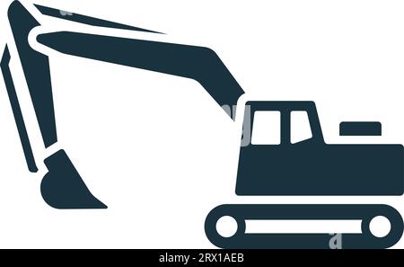 Excavator icon. Monochrome simple sign from transportation collection. Excavator icon for logo, templates, web design and infographics. Stock Vector