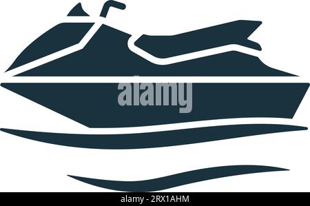 Jet ski icon. Monochrome simple sign from transportation collection. Jet ski icon for logo, templates, web design and infographics. Stock Vector