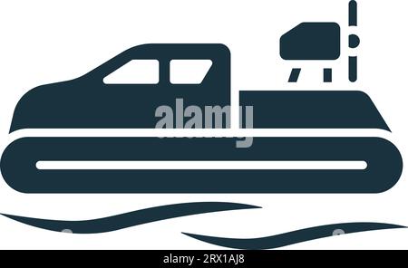 Hovercraft icon. Monochrome simple sign from transportation collection. Hovercraft icon for logo, templates, web design and infographics. Stock Vector