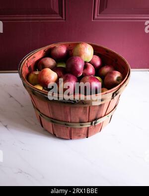 still life of a basket of apples Stock Photo