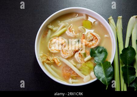 Tom Yum Goong Spicy and Sour Thai Food  in a bowl Stock Photo