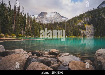 Lake in Fall, Purcell Mountains, British Columbia Stock Photo
