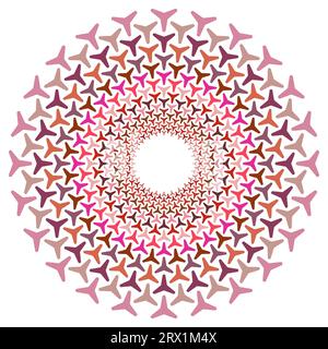 Decorative vector design element. Rosette of geometric elements, Abstract circular ornament. Concentric pattern Stock Vector