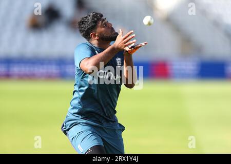 England's Rehan Ahmed during a nets session at Trent Bridge, Nottingham. Picture date: Friday September 22, 2023. Stock Photo