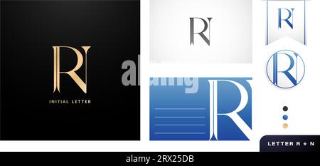 RN monogram lettering fonts with modern letter logo design styles for business cards templates, advertisement material, collage prints, ads campaigns Stock Vector