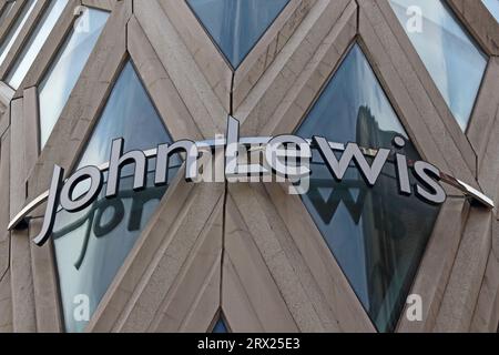 Sign over John Lewis department store, Leeds Stock Photo