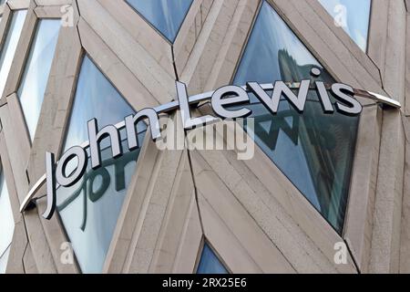 Sign over John Lewis department store, Leeds Stock Photo