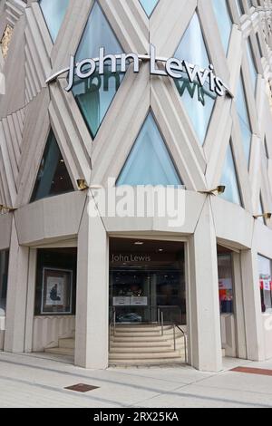 Sign over entrance toJohn Lewis department store, Leeds Stock Photo