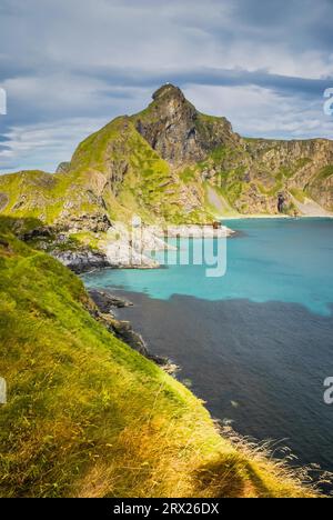 Landscape of cliffs surrounded by greenery and the sea in Matanzas ...