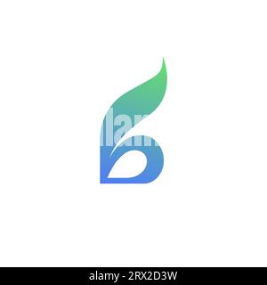 B leaf Logo Vector. Letter B Luxury Logo Design Stock Vector