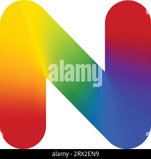 Linear shape modern design N letter logo template Stock Vector