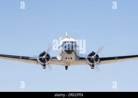 Douglas DC-3 on the sivrihisar sky  SHG AIRSHOW 2023 Sivrihisar Eskisehir Turkiye 09 16 2023 Stock Photo