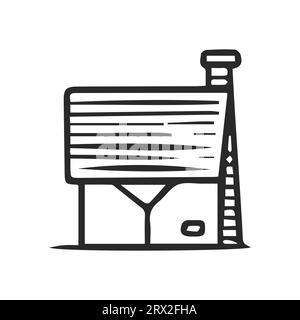 House doodle illustration, hand drawn cute home. Simple icon on white Stock Vector