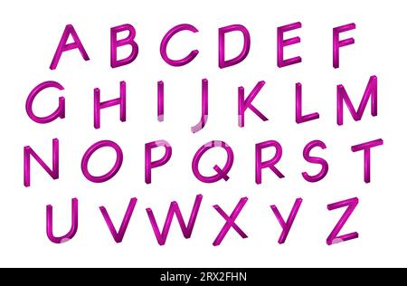 Letters in the font isometric style 3D isolated on white background. Alphabet, ABC for text labels and names of your other projects. Vector Illustrati Stock Vector