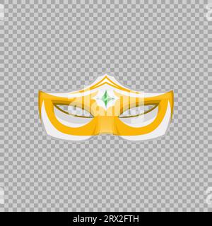 Venetian carnival mask hand painted isolated on a transparent background. Decoration element costume for the masquerade, parties and various celebrati Stock Vector