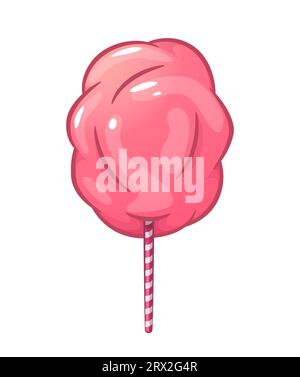 Cotton candy isolated vector illustration handmade. Sugar cloud symbol, icon dessert confection for your projects. Stock Vector