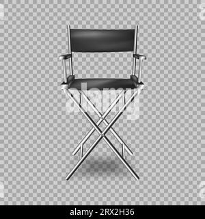 Seats for folding a metal construction for recreation, camping Vector Illustration isolated on transparent background. Interior furniture chair for fi Stock Vector