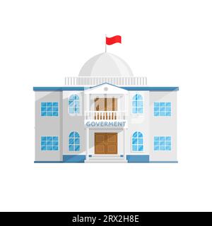 Government building in Flat style isolated on white background Vector Illustration. Senate Government House and other agencies managing their own coun Stock Vector