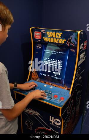 Space invaders Taito game machine. Simple Space Arcade in 8