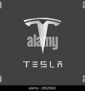 Tesla logo with vectorize format, company, brand Stock Vector