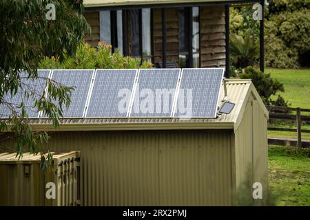 solar panels on a shed in australia Stock Photo
