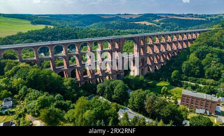 Goltzsch Viaduct, largest brick-built bridge in the world, Saxony, Germany, Europe Stock Photo