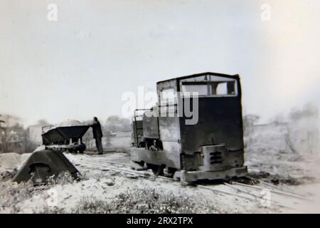 Leighton Buzzard sand railway 1975 from my original photographs. The isolated section at New Trees quarry Stock Photo