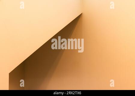 Abstract architecture background, yellow nterior fragment. Niche corner in the wall Stock Photo