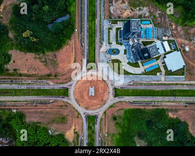 Aerial of the future Presidential Palace, Ciudad de la Paz, Rio Muni, Equatorial Guinea, Africa Stock Photo