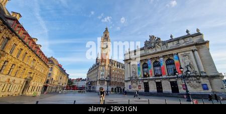 Theater square, Lille, Hauts-de-France, France Stock Photo