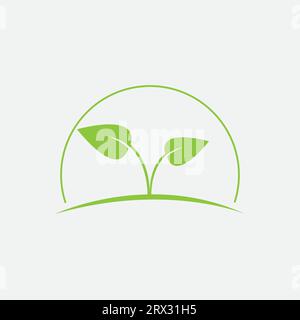 Green & natural logo with vectorize format. Stock Vector