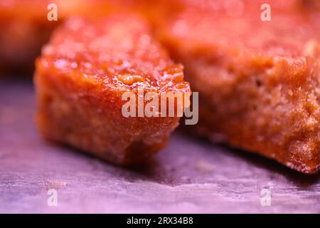 Jaggery Traditional Cane Sugar Cube On Table Stock Photo