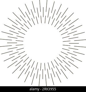 Sun rays hand drawn, Sunburst Vector, Sun rays Icon Hipster Stock Vector