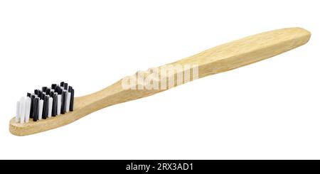 Wooden Bamboo Toothbrush isolated on white background Stock Photo