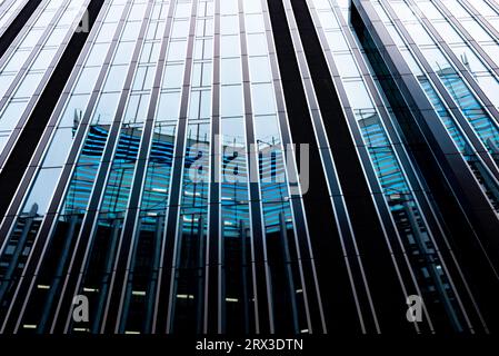 London, UK. 2nd Aug, 2023. Modern abstract reflections in glass fronted office buildings in the financial district of the British capital London. (Credit Image: © John Wreford/SOPA Images via ZUMA Press Wire) EDITORIAL USAGE ONLY! Not for Commercial USAGE! Stock Photo