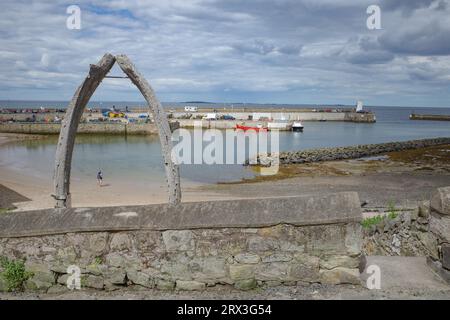 Seahouses, UK - 13 July, 2023: Fishing boats in Seahouses Harbour, Northumberland Stock Photo