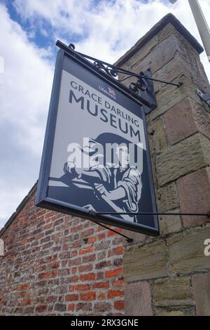 Bamburgh, England - 13 July, 2023: Entrance to the Grace Darling Museum, in Bamburgh, Northumberland Stock Photo