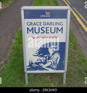 Bamburgh, England - 13 July, 2023: Entrance to the Grace Darling Museum, in Bamburgh, Northumberland Stock Photo