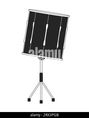 Floor tom standing on three legs black and white 2D line cartoon object Stock Vector