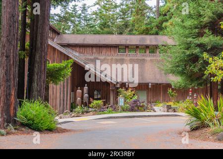 Gualala Arts Center in Gualala, California, off the scenic state road 1, along California's northern coast. Stock Photo