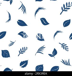 Seamless pattern of leaves symbolizing eco, green energy, ecology. Vector image, sketch in line art style Stock Vector