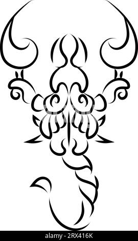 Abstract scorpion tattoo , illustration, vector on a white background. Stock Vector