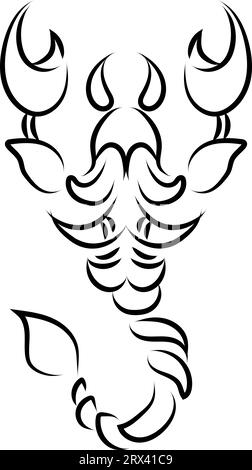Tribal scorpion tattoo , illustration, vector on a white background. Stock Vector
