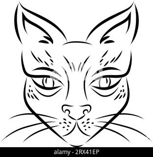 Sphynx cat tattoo , illustration, vector on a white background. Stock Vector