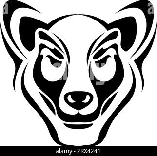 Wolf tattoo face, tattoo illustration, vector on a white background. Stock Vector